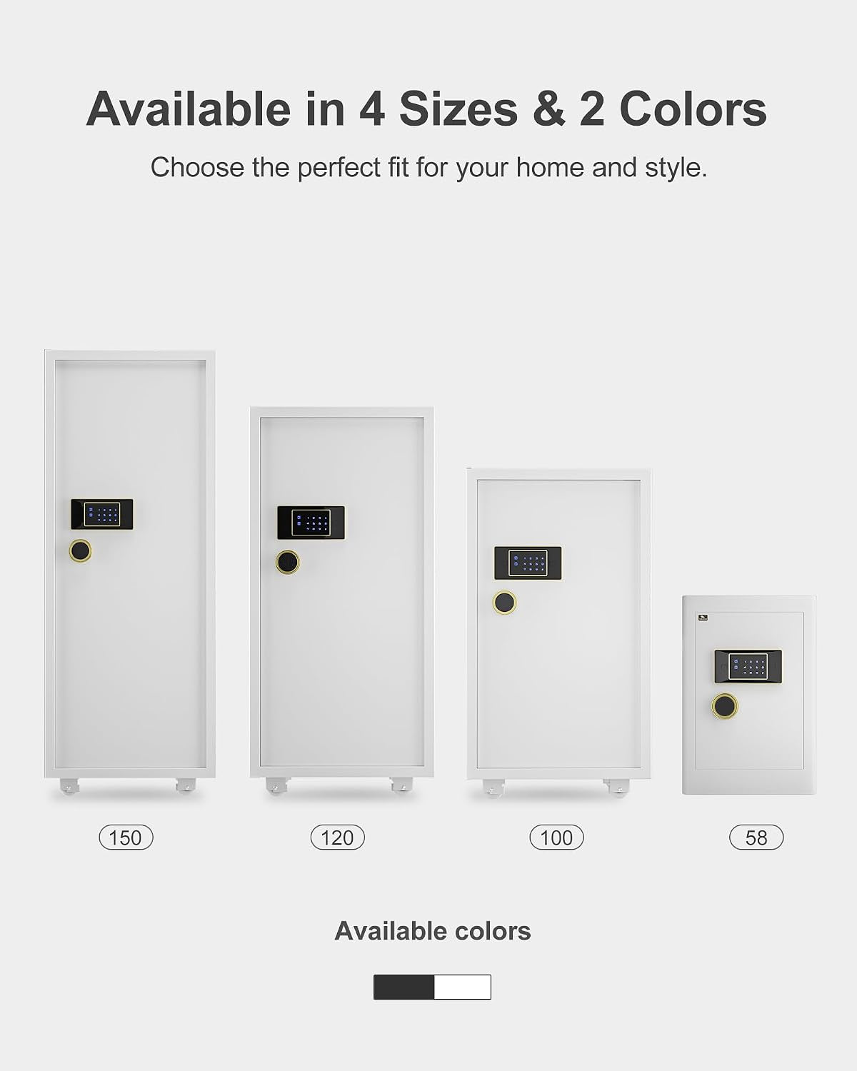 Large Heavy Duty Home Safe 11.5 Cu Ft, Touchscreen Digital Keypad | 180 Lb Solid Steel Safe, 3 Adjustable Shelves, Interior Lock Box, LED Light, Jewelry & Valuables Storage, Closet & Home Use