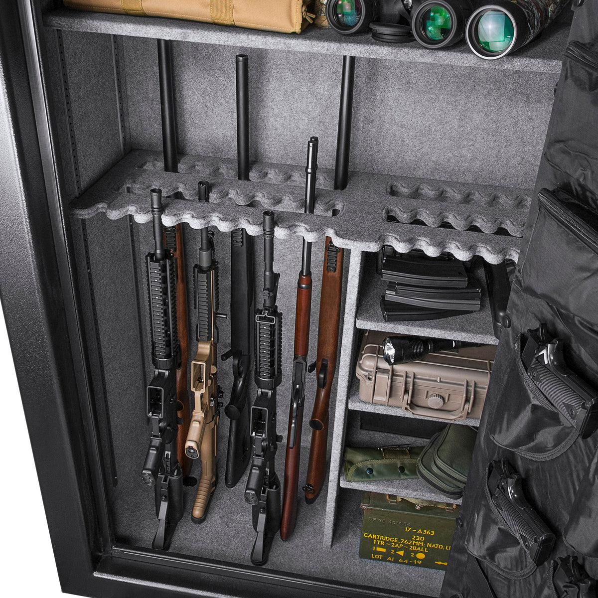Barska Tall Fire Resistant Safe - 19.97 cu ft Interior, Keypad, 45-Gun Capacity, Black, AX12220