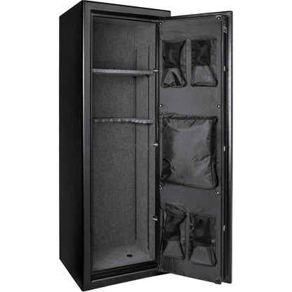 Barska Tall Fire Resistant Safe - 12.30 cu ft Exterior, 8.48 cu ft Interior, 14-Position Rifle Rack, Keypad with Backup Keys, Black