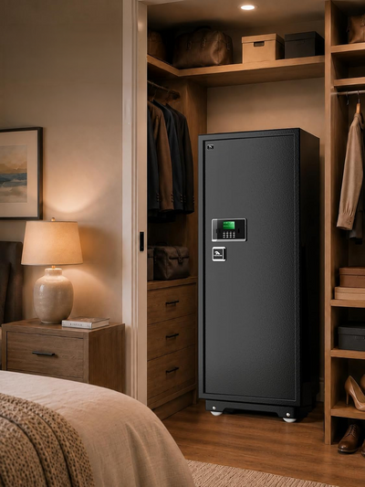 TigerKing Extra Large Safe for Home, 235 Lb Heavy Duty Steel, Color: Black | Spacious Interior Storage for Jewelry, Documents, Collections & Family Valuables, with Adjustable Shelves & Lock Box