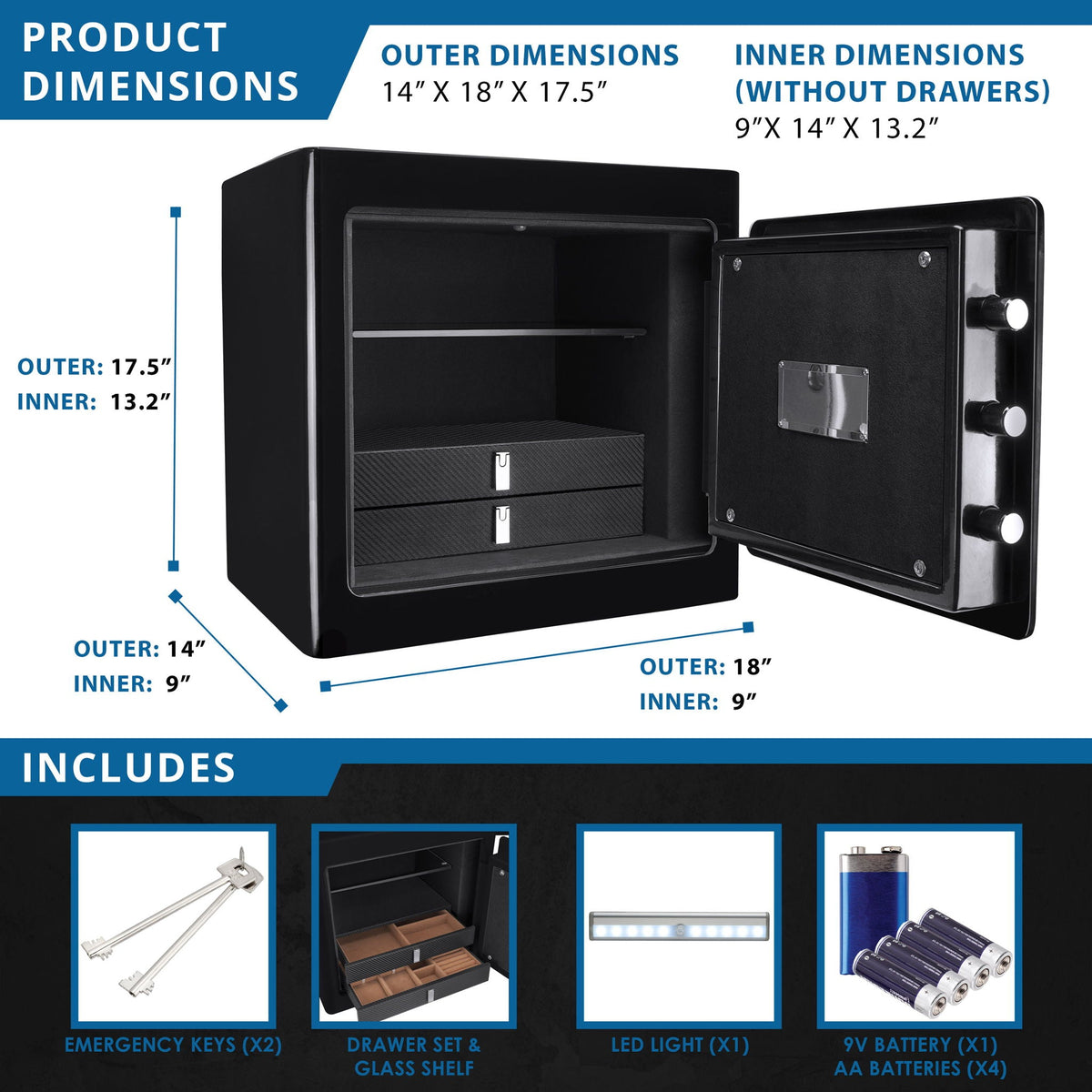 Barska Fireproof Jewelry Safe - 1.01 cu ft Interior, Keypad, AX13104