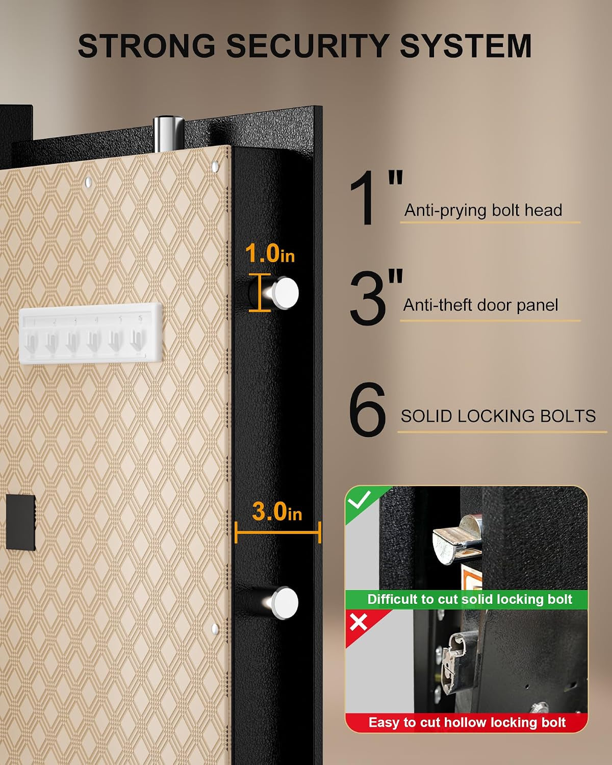 Large Safe for Home 11.5 Cu Ft, Digital Touchscreen Keypad | 180 Lb Solid Steel Construction, Anti-Theft, Interior Lock Box, Jewelry & Valuables Storage, Home Office & Bedroom Use