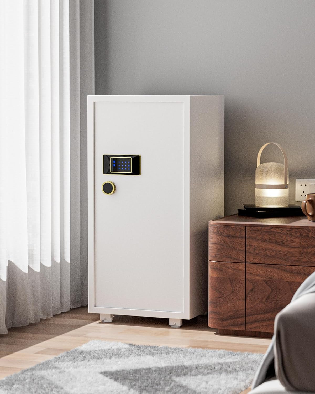 Large Heavy Duty Home Safe 11.5 Cu Ft, Touchscreen Digital Keypad | 180 Lb Solid Steel Safe, 3 Adjustable Shelves, Interior Lock Box, LED Light, Jewelry & Valuables Storage, Closet & Home Use
