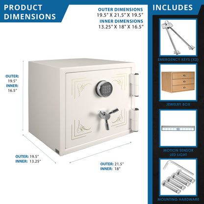 Barska Fireproof Jewelry Safe - 1.91 cu ft Interior, Keypad, AX13616