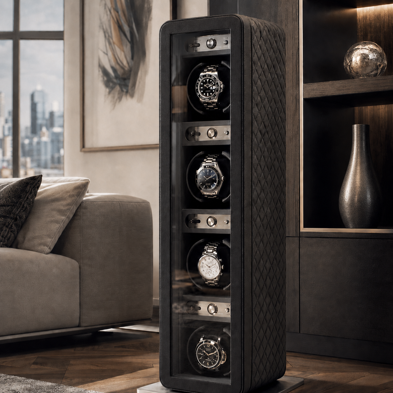 Heiden 4 Watch Winder Tower