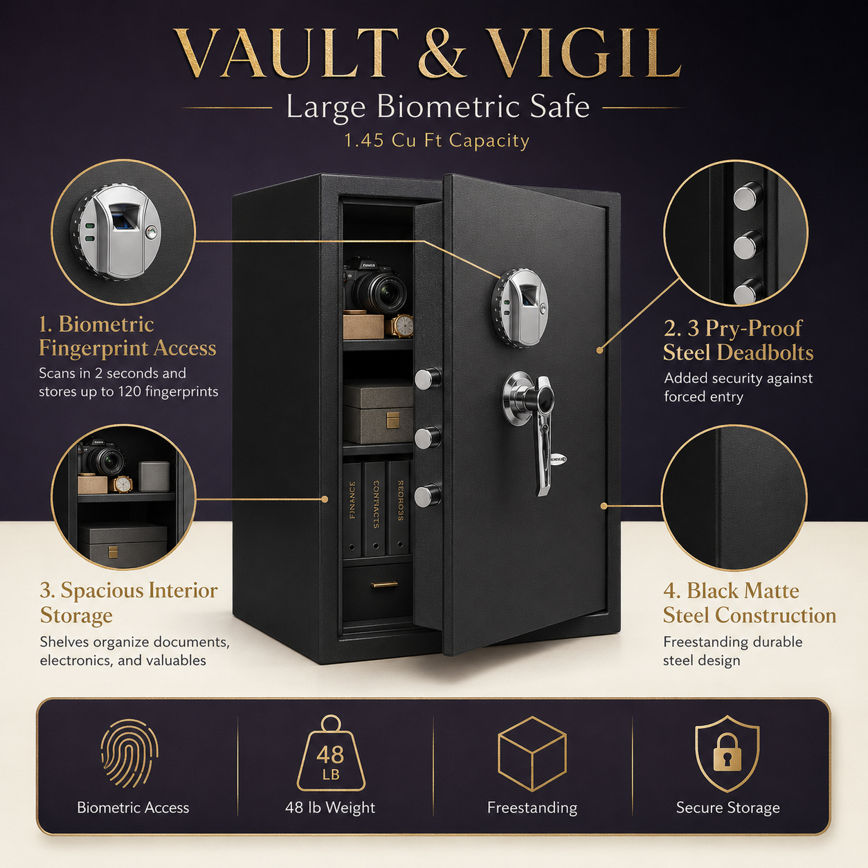 Barska Biometric Fingerprint, Fireproof Safe
