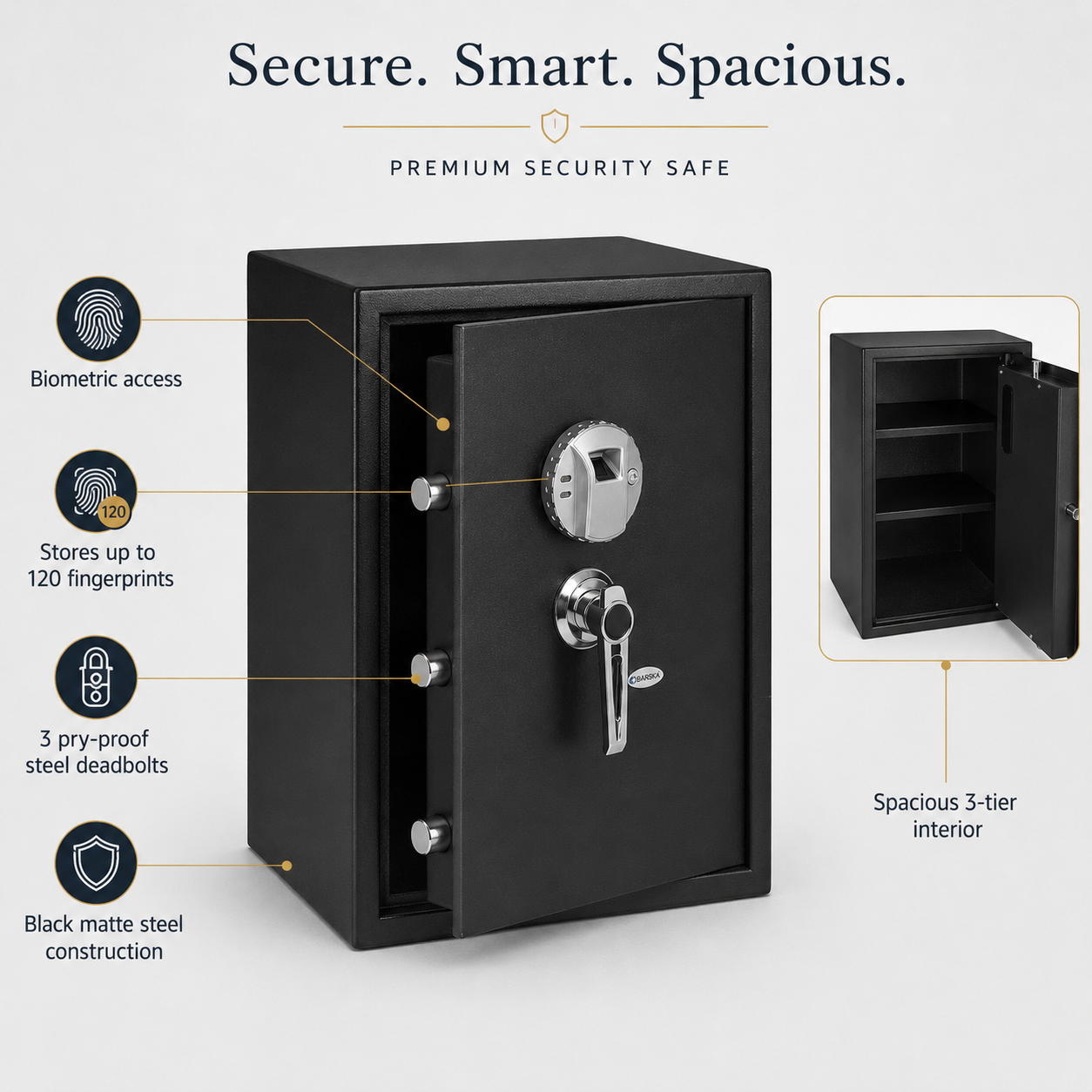 Barska Biometric Fingerprint, Fireproof Safe
