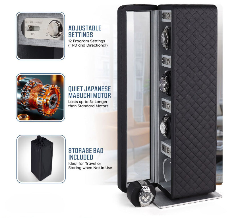 Heiden 4 Watch Winder Tower