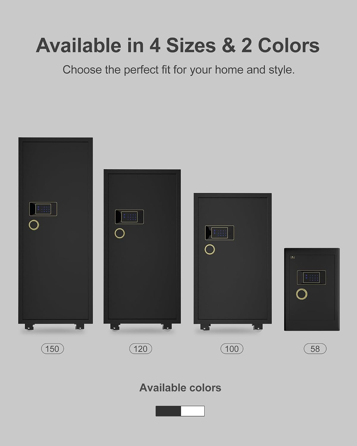 Large Safe for Home 7.2 Cu Ft, Touchscreen Digital Keypad Lock | Heavy Duty Steel Safe, 132 Lb, External Battery Backup, Jewelry & Document Storage, Home & Office Use