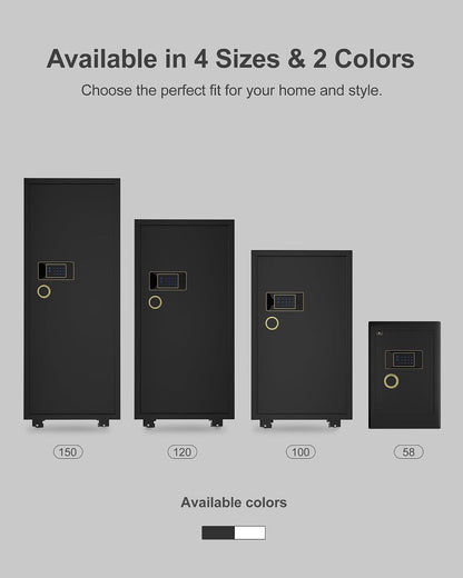 Large Safe for Home 7.2 Cu Ft, Touchscreen Digital Keypad Lock | Heavy Duty Steel Safe, 132 Lb, External Battery Backup, Jewelry & Document Storage, Home & Office Use