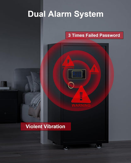Large Safe for Home 11.5 Cu Ft, Digital Touchscreen Keypad | 180 Lb Solid Steel Construction, Anti-Theft, Interior Lock Box, Jewelry & Valuables Storage, Home Office & Bedroom Use