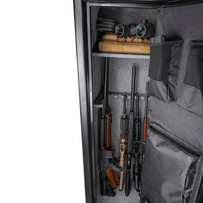 Barska Tall Fire Resistant Safe - 12.30 cu ft Exterior, 8.48 cu ft Interior, 14-Position Rifle Rack, Keypad with Backup Keys, Black
