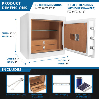 Barska Fireproof Jewelry Safe - 1.01 cu ft Interior, Keypad, AX13104