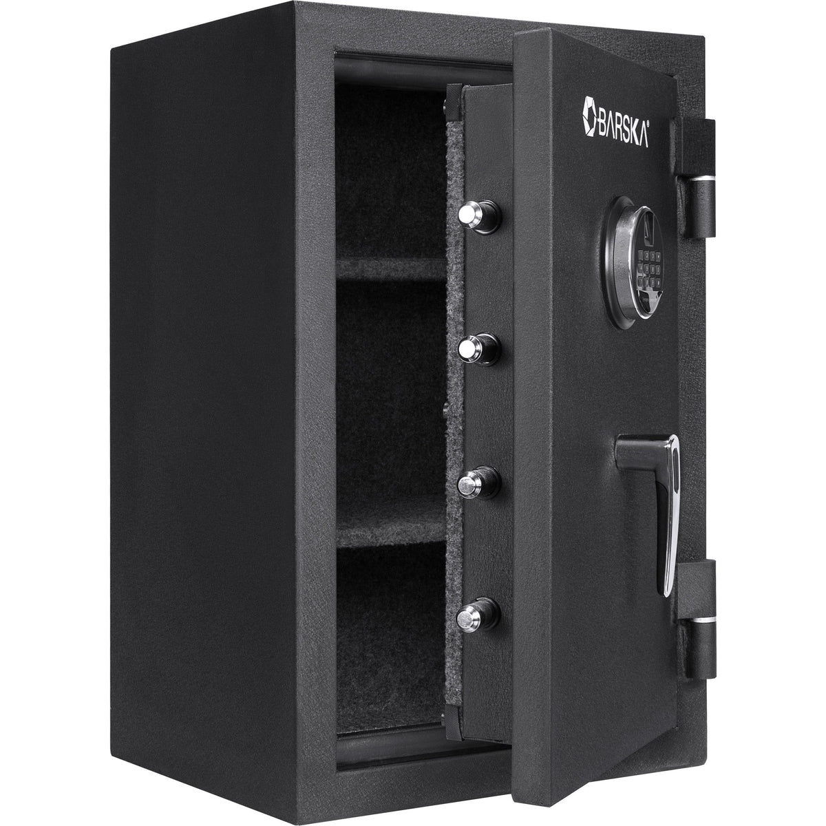 Barska Fire Resistant Biometric Safe - 3.51 cu ft Exterior, 2.02 cu ft Interior, Fingerprint and Keypad Entry, Matte Black