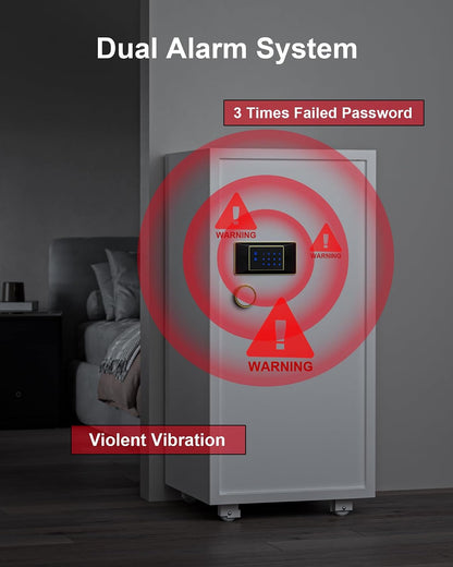Large Heavy Duty Home Safe 11.5 Cu Ft, Touchscreen Digital Keypad | 180 Lb Solid Steel Safe, 3 Adjustable Shelves, Interior Lock Box, LED Light, Jewelry & Valuables Storage, Closet & Home Use